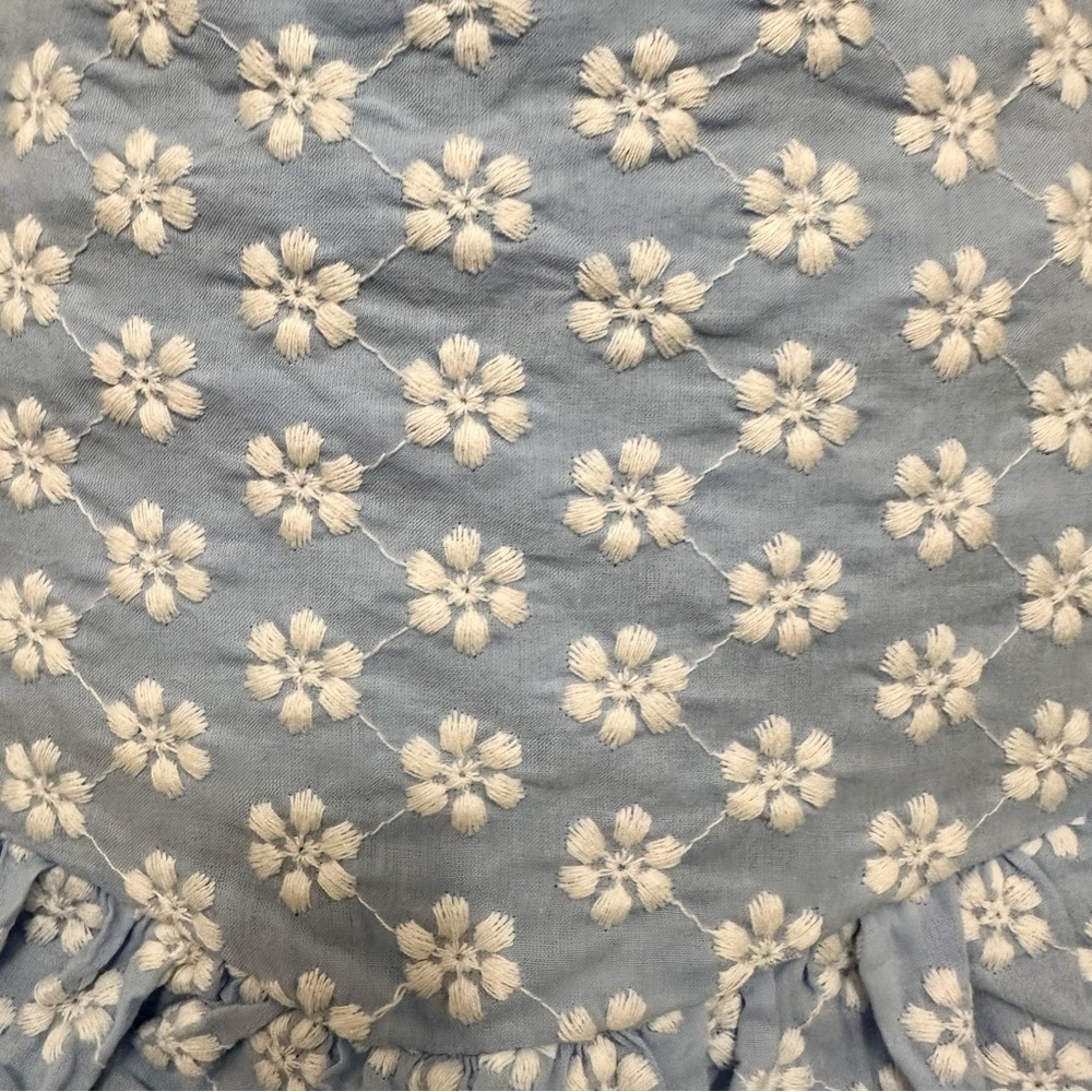 Sabo Luxe Light Blue Jaycee Mini Dress SZ 6 Embroidered Cottagecore Feminine NWT - Picture 7 of 10